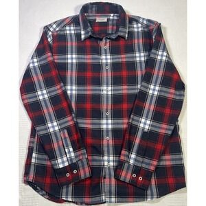 7 Diamonds Fit Long Sleeve Shirt Mens L  Red/Blue Plaid Austin Style